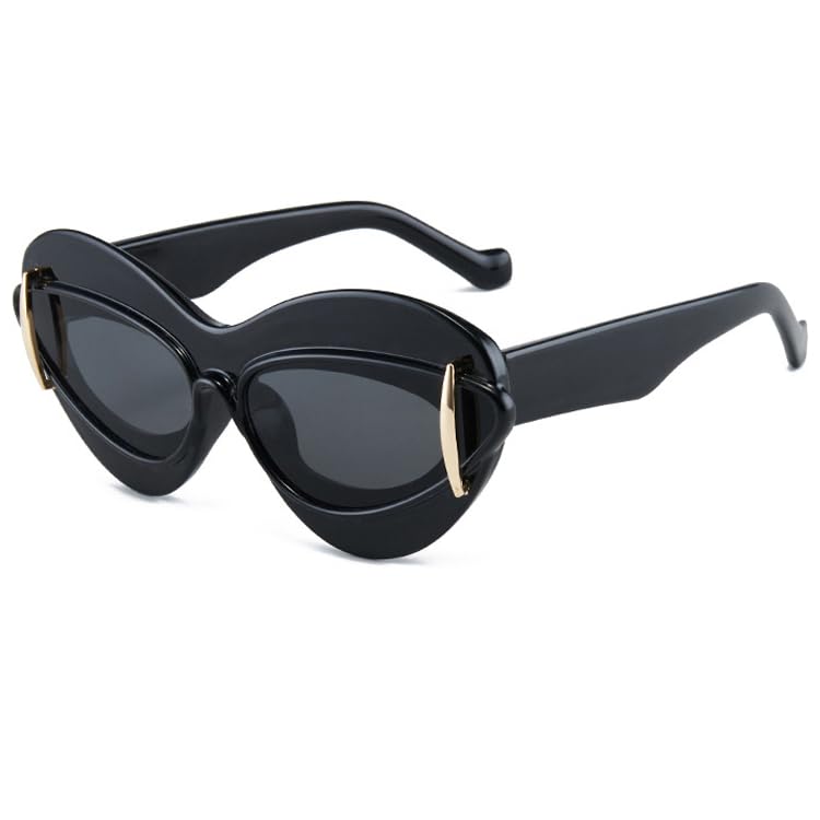 bullabulling Fashion Lips Design Cat Eye Sunglasses for Women Vintage Y2K Sun Glasses Ladies Gradient Black Shades2