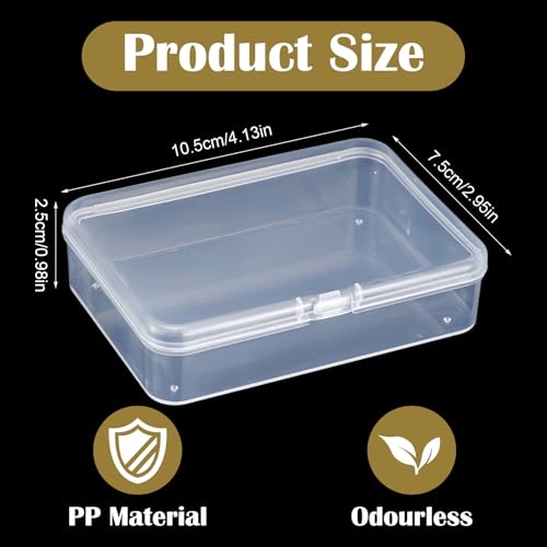 Image of 30 Pcs Small Plastic Containers with Lids, 4.13 inchx2.95 inchx0.98 inchMini Plastic Clear Bead Storage Containers Case Rectangular Craft Storage Boxes with Lids for Jewelry Beads Craft Hardware Pins