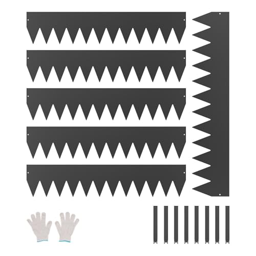 Steel Landscape Edging 6 Packs 40 x 8in Rust-Resistant Garden Edging Border Black