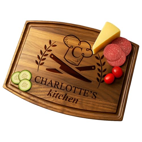 Tabla de cortar rectangular de madera personalizada miniatura 1