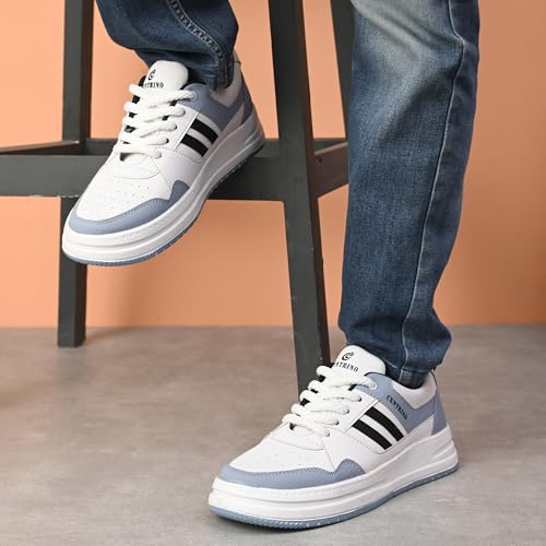Image of Centrino High Top Sneakers for Men | Shoes for Man Stylish | Casual Lace-Up Lightweight Canvas Walking Shoes | Cushioned Insole | Breathable Comfortable | Anti-Skid Sole | Trendy Mens Sneaker Shoes (9538)