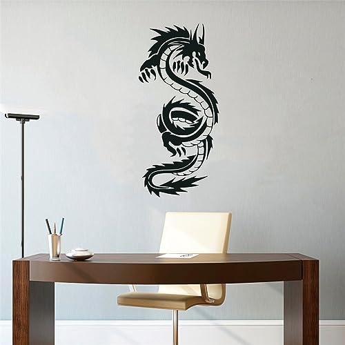 Vinilo Decorativo Dragón Asiático 22x10 pulgadas Negro miniatura 4