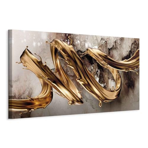 murando - Tableau Acoustique Abstrait 120x40 cm 1 Partie - Décoration Isolation Phonique Bureau Chambre Panneau Insonorisant Impression sur Toile - Beige Abstrait Artistique a-C-0162-b-a