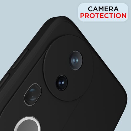 Image of Outlouders Back Cover for Vivo T4 Ultra 5G | Camera Protection | Durable Soft Matte Silicone Bumper Case (Black)