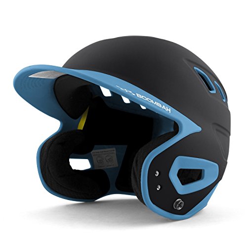 Boombah DEFCON Batting Helmet Black/Columbia Blue - Size Junior 6 1/4" - 7"