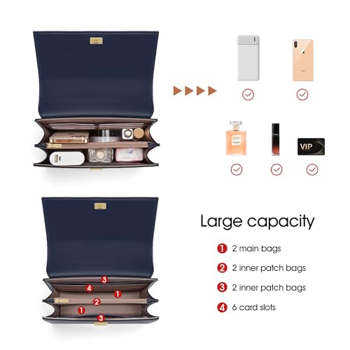 Bolso bandolera de cuero para mujer miniatura 5