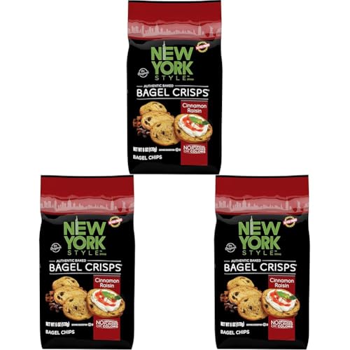 New York Style Bagel Crisps, Cinnamon Raisin, 6 Ounce (Pack of 3)