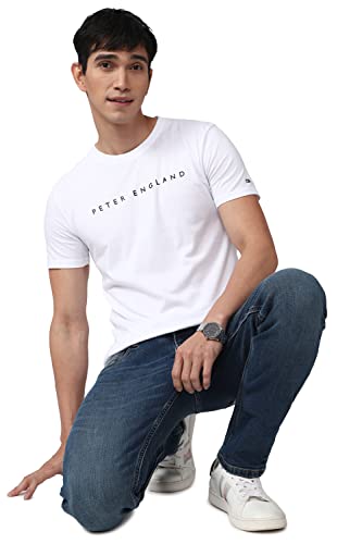 Image of Peter England Men's Solid Slim Fit T-Shirt