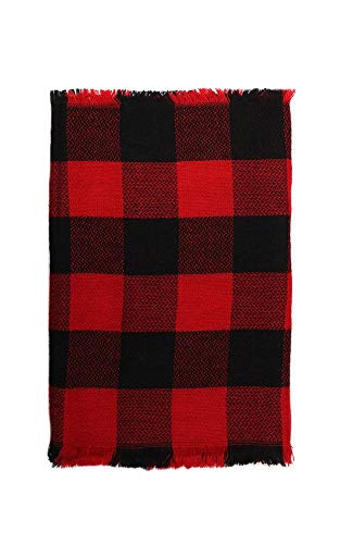 CCFW Women Buffalo Plaid Woven Tartan Checker Block Infinity Scarf Cashmere Feel3