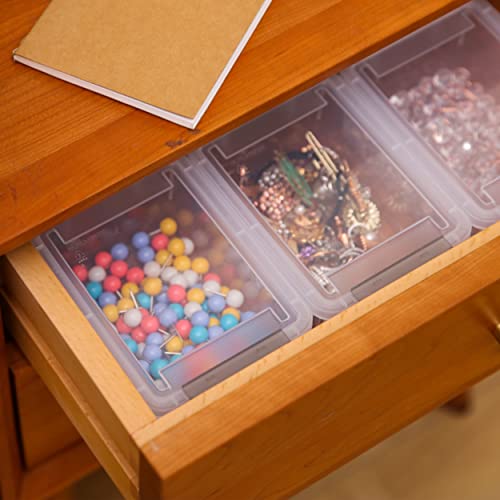 Image of Citylife 8 Packs Plastic Bead Organizers 0.53 QT Clear Storage Containers with Lids for Craft Storage Small Storage Box, 5.28 x 3.86 x 2.36 Inches