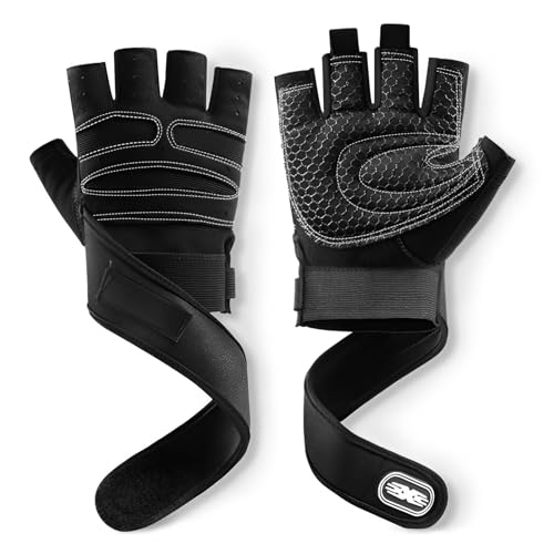 HTRTRR Guanti da fitness per uomo/donna, 1 paio di guanti antiscivolo per sollevamento pesi, fitness, ciclismo, canottaggio e altri sport (XL)