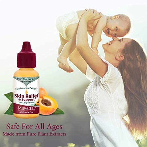 Miracell Skin Relief & Support Oil – Natural Face & Body Moisturizer with Apricot, Jojoba, and Vitamin E – Fast-Absorbing Hydration for Dry, Sensitive, or Rough Skin – 0.5 oz