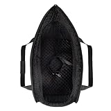 BOUTIQUE ZOO Hundetragetasche XL bis 15 kg – große Transporttasche für mittelgroße Hunde & Katzen – weich, faltbar & waschbar – 52×35×39 cm – Schwarz/Minky