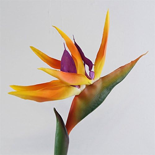 super1798 Artificial Flower Bird of Paradise Fake Plant Silk Strelitzia Reginae Home Decor - Orange