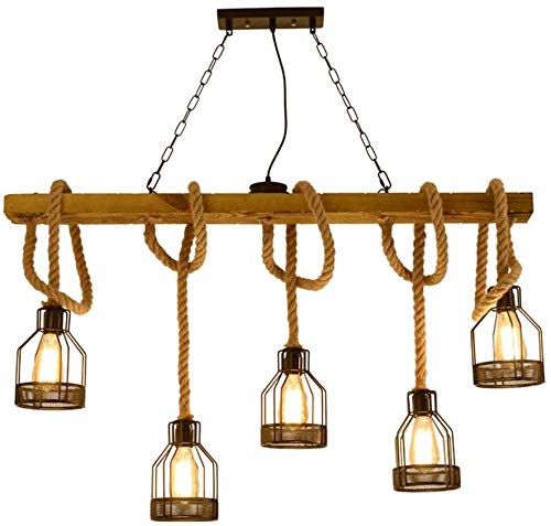 Suspension corde de chanvre rétro lustre vintage pour ambiance bistrot et loft