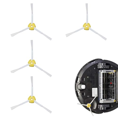 Set di 4 Spazzole di Sostituzione per iRobot Serie 600/700/800/900 - Spazzole Laterali in Nylon morbido e Duraturo - Compatible con 614, 675, 692, 677, 850, 860, 865, 870, 880, 885, 890,