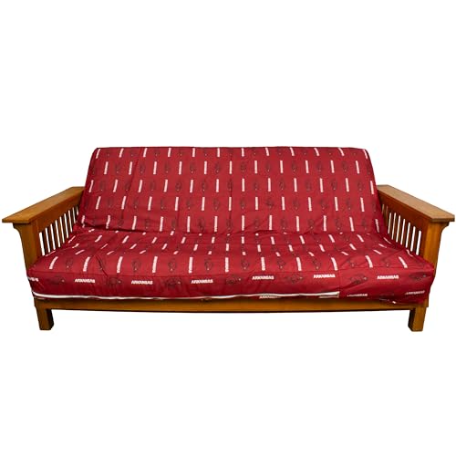 College Covers Everything Comfy Arkansas Razorbacks Futon Cover, Full (54" x 76" x 6") Size Fits 6" and 8" Mats