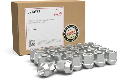 Image of Wheel Accessories Parts 24 Pcs M14x2 14x2 Thread OE Bulge Acorn Lug Nuts 1 inch Long Zinc 13 /16 inch 21mm Hex Fits Ford F-150 Expedition Transit| Lincoln Navigator