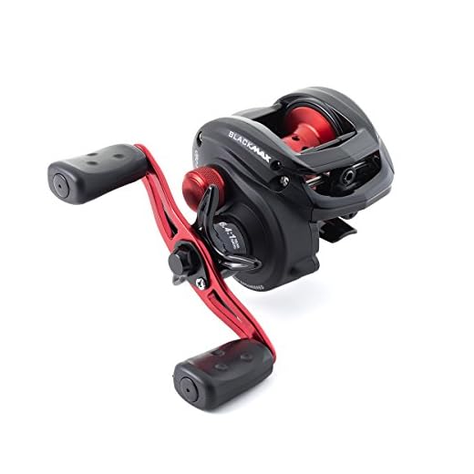 Abu Garcia 1365366 Black Max Low Profile Reel, 6.4: 1 Gear Ratio, 5 Bearings, 26" Retrieve Rate, 18Lb Max Drag, RH, Boxed
