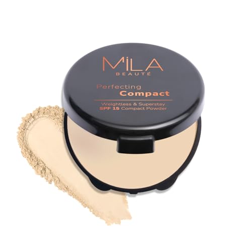 Image of Mila Beaute Perfecting Compact Powder | Natural Matte Finish| Longstay with SPF 15 | Minimized Pores and Finelines | Controls Shine | Lightweight Compact Powder | Shade - (201 Natural, 16g)