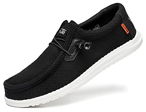 FOEVTRUE Loafers Men Black Wally Woven Sox Stretch Shoes US 9.5