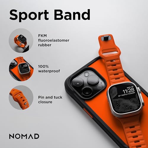 Nomad Sport Band 45mm Apple Watch Ultra — Orange Silicone — view 2