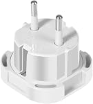 (10Pcs) UK 3-Pin to European 2-Pin Grounded Travel Adapter Plug, UK to EU Travel Converter,EU 2 Cylindrical Plug to UK 3 Holes Socket AC Power Charger Adapter (White)