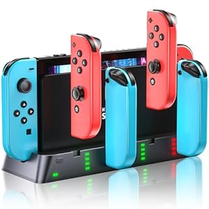 Switch Controller Charger Dock Station for PSP Gaming Console Compatible with Nintendo Switch & OLED Model Joy-con, Switch Charging Dock Station Support to Charge 6 Joycons