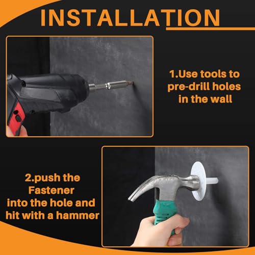 Wonderjune 250 Pcs 10cm Heavy Duty Plastic Insulation Masonry Fasteners, Durable Anchors Fasteners for Fixing and Fastening Rigid Foam Insulation Board Panels - Image 4