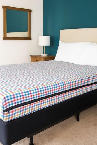 Image of Bed Cover,Mattress Cover, Cotton Mattress Protector Bed Covers with Zip /Chain - Cotton King Size Red Line -(78 * 72 * 8 Inches) 6.5 * 6 feet