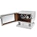Produktbild ZCY 2 + 0 Holz Uhrenbeweger Automatisch LED Licht Mit LCD Stumm Motor Uhr Aufbewahrungskiste, Sanft Uhr Kissen Anzug Für Mehr Uhr (Color : White)