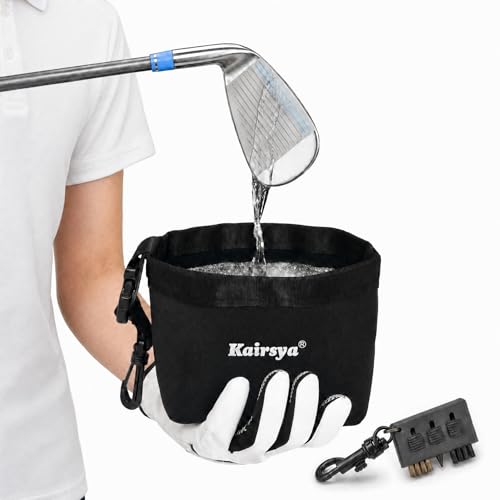 Kairsya Golf Club & Ball Cleaner Bag, 100% Leak-Proof Portable Golf Washer Pouch, Detachable Clip, Scratch-Free Microfiber Brush, Club Cleaning Kit & Groove Cleaner, Golf Gifts & Gear for Men Women - image 1