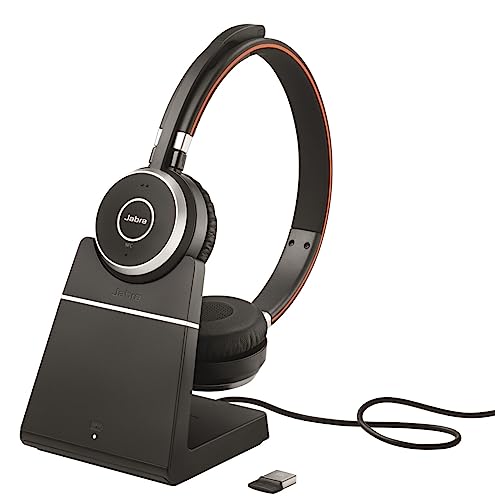Jabra Evolve 65 SE - Micro-Casque Mono Bluetooth sans Fil - Micro à réduction de Bruit, Haute autonomie et Base de Chargement - Certifié UC, Fonctionne avec...