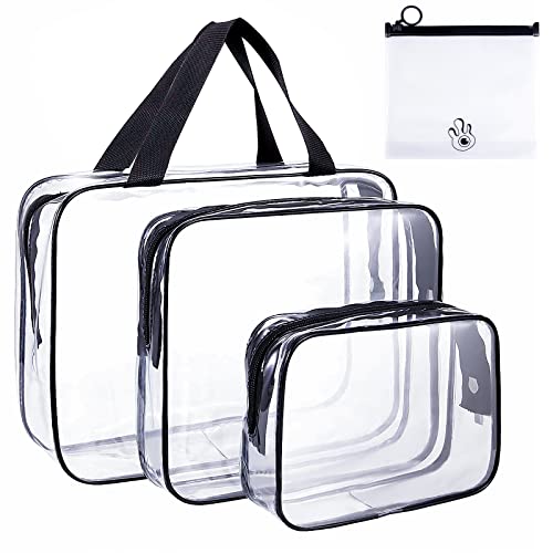 4 Stück Transparent Kulturbeutel PVC Wasserdicht Kosmetiktasche Multifunktions Reise Kulturtasche Make-up Tasch für Männer und Frauen Tragbarep Organizer Cover