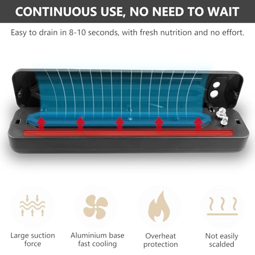 Envasadora al Vacío Domestica: Maquina Envasar al Vacio, Maquina Vacio Alimentos, Embasadoras Vacio Alimentos, Maquina de Vacio para Alimentos, Vacuum Sealer Incluye 100 Bolsas Envasar al Vacio - imagen 4