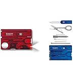 produit 2: Garantie: À vie Couteau de poche Victorinox Swisscard Lite (13 fonctions, loupe, lampe LED) rouge translucide & Jelly Swiss Card Bleu