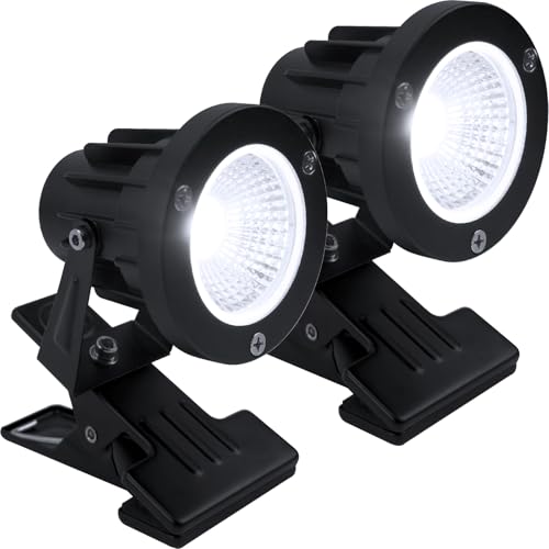 Tledtech クリップライト LEDスポットライト 防水 IP65 高輝度13W 100W相当 昼光色 USB給電 2Mコード付き 多角度調節 作業灯 デスクライト 看板照明 水槽ライト 屋外・屋内兼用 (昼光色2個セット)