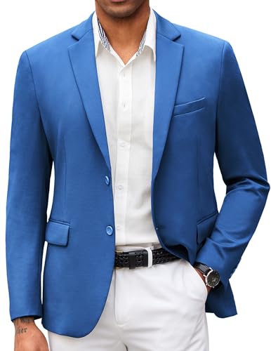 Image of COOFANDY Mens Casual Blazer Slim Fit Suit Jacket Lightweight Knit Sport Coat Two Button Blazer Jacket