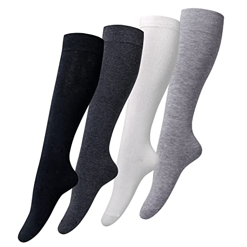 Justay Comf 4 Pares de Calcetines Hasta la Rodilla para Mujer Calcetines Largos Calcetines Altos Muslo Mujer Cosplay