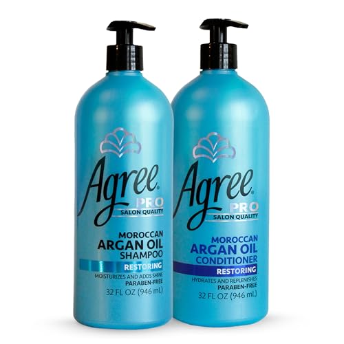 Agree Pro Moroccan Argan Oil Shampoo and Conditioner Set, Strengthens and Adds Shine, 32oz each