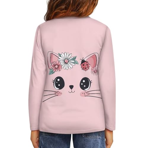 Long Sleeve Shirts for Girls Casual Crew Neck T Shirts Comfort Kids Clothing4