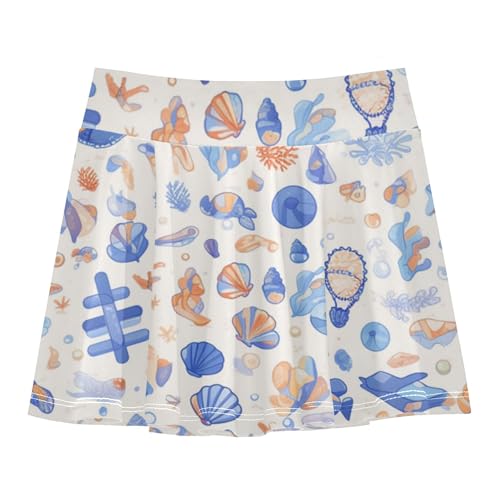 Girls Athletic Skirts with Built in Shorts Flowy Girl Skort Girl Pleated Skirt with Pockets