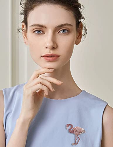Exquisite Flamingo Bird Lapel Brooch Pin Rhinestone Austrian Crystal Animal Pins Clip Shawl Dress Suit Jackets Sweater Scarves Backpacks Brooches Pins Gorgeous Jewelry Gifts for Women Girls Clothes Accessories3