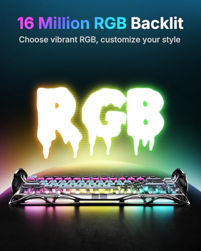 Image of GravaStar Mercury V75 Pro HE Keyboard - 75% Layout Gaming Keyboard, Hall‑Effect Magnetic Switches, Only Wired, Hot‑Swappable, 8000 Hz Polling, Dual‑Zone RGB, Semi‑Aluminum Frame with Cyberpunk