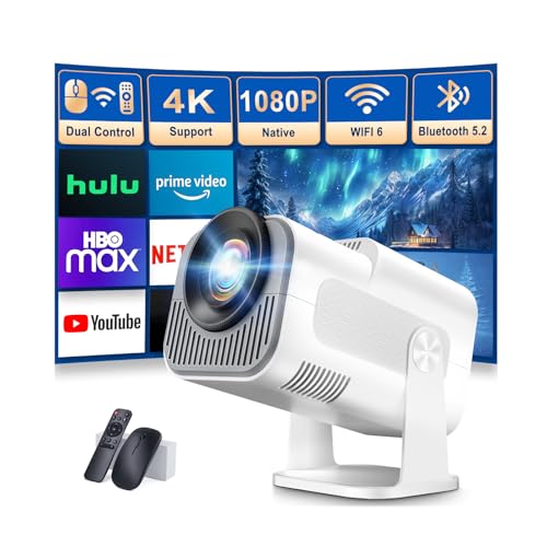 Mini Projector 1080P Full HD, 4K Projector with 180° Rotation, Po...
