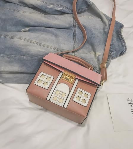 House Shaped Unique Novelty Purse for Women Mini Funny Weird Shoulder Crossbody Bag Handbag Clutch PU Leather3