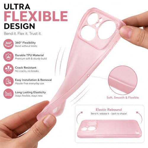Image of FIRST MART Back Cover for Nothing 4A Pro 5G | Ultra-Thin Frosted Matte Semi-Transparent Silicone Case, Anti-Slip Grip, Precise Fit | Baby Pink