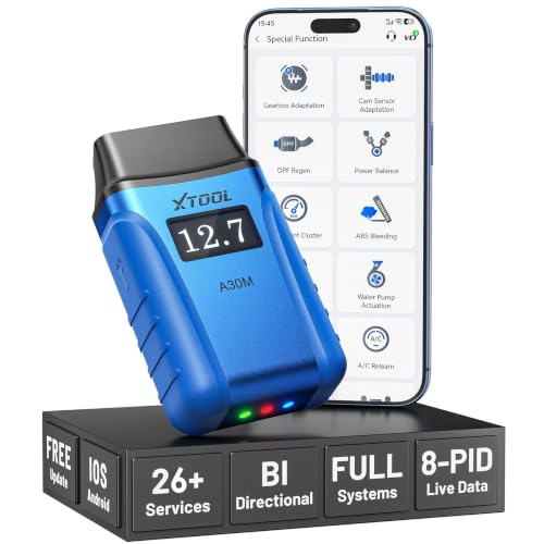 Image of XTOOL A30M OBD2 Scanner Bluetooth, Bidirectional Scan Tool, 26 Resets