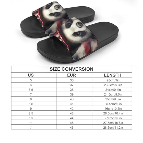 Panda Patriotic U.S. Flag Non Slip Slides Sandals for Women Men Quick Drying Shower Shoes for Bathroom Pool Beach2