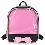 SteamedBun Ita Bag Candy Leather Backpack Bowknot Transparent Beach Girls School Bag